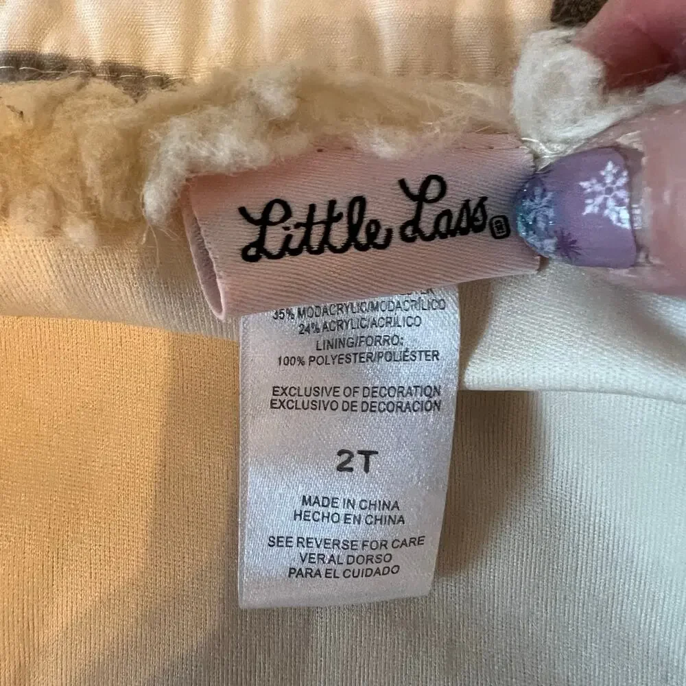 Little Lass faux fur vest/Garanimals animal print fleece pants Size 2T - Picture 3 of 5